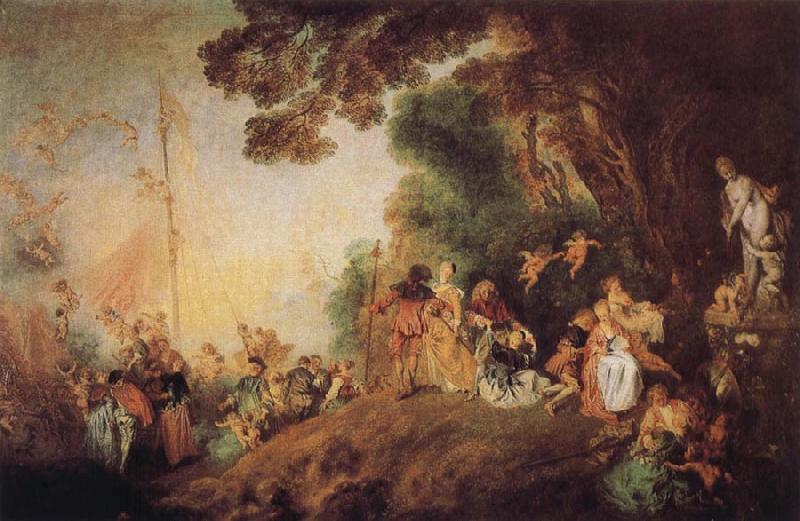 Jean-Antoine Watteau Pilgrimage to Cythera oil painting image